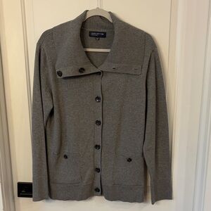 Jones New York Charcoal Button-Up Sweater